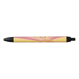 Retro stripe sunrise - pastelregenboogscriptnaam zwarte inkt pen