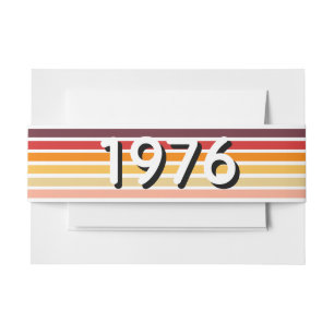 Retro Stripe Verjaardag Gift Cadeau 1976 Uitnodigingen Wikkel