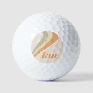  Retro Stripe Wave Groen Sinaasappel Aangepaste na Golfballen