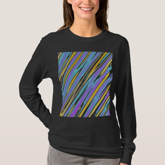 Retro Striped Abstract Art T-shirt (Voorkant)
