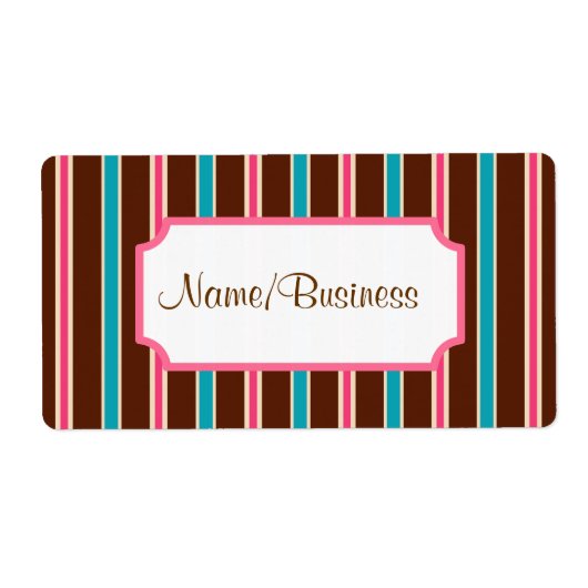 Retro Striped Business Labels (Voorkant)