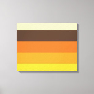 Retro Striped Color Pattern van 70 s Canvas Afdruk