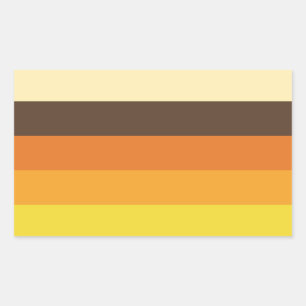 Retro Striped Color Pattern van 70 s Rechthoekige Sticker