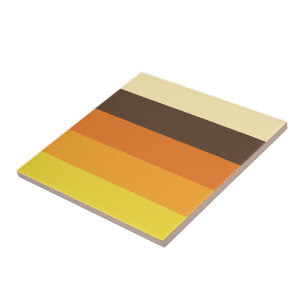 Retro Striped Color Pattern van 70 s Tegeltje