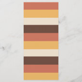 Retro Striped S70s 70s Groovy Wedding Menu (Achterkant)