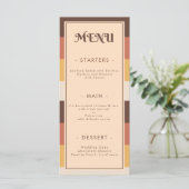 Retro Striped S70s 70s Groovy Wedding Menu (Staand voorkant)