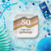 Retro Stripes 50ste verjaardagsfeestje Borden Papieren Bordje (Feest)