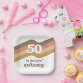 Retro Stripes 50ste verjaardagsfeestje Borden Papieren Bordje (Feest)