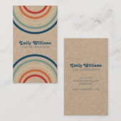 Retro Stripes 70s 80s Kraft Visitekaartje (Voorkant / Achterkant)