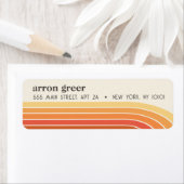 Retro Stripes 70's 80's Oranje geel Etiket (Insitu)