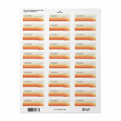Retro Stripes 70's 80's Oranje geel Etiket (Full Sheet)