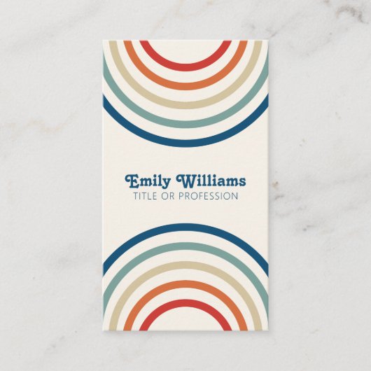Retro Stripes 70s 80s Visitekaartje (Voorkant)