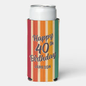 Retro Stripes 70s Disco 40ste verjaardagsfeestje (Seltzer Voorkant)