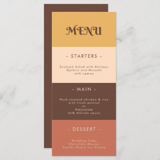 Retro Stripes 70s Groovy Wedding Menu