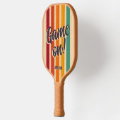 Retro  Stripes Aangepaste Naam Leuk Spel op! Pickleball Paddle (Links)