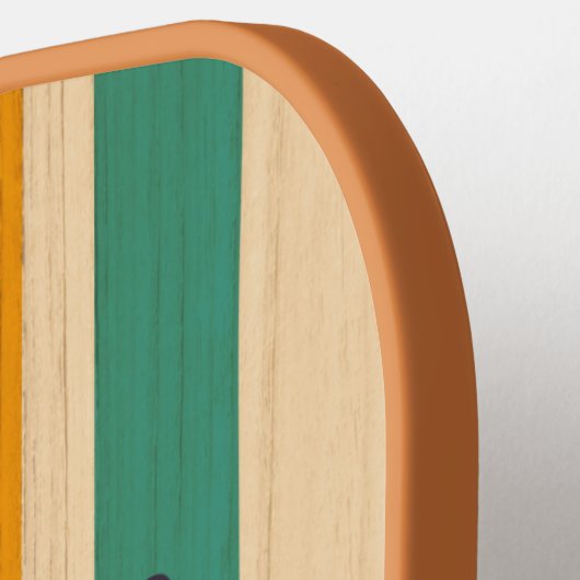 Retro Stripes Aangepaste Naam Leuk Spel op! Pickleball Paddle (Links Detail)