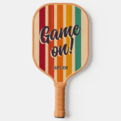 Retro  Stripes Aangepaste Naam Leuk Spel op! Pickleball Paddle (Achterkant)