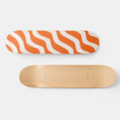 Retro Stripes Abstracte lijnen Oranje  golven Skateboard (Horizontaal)
