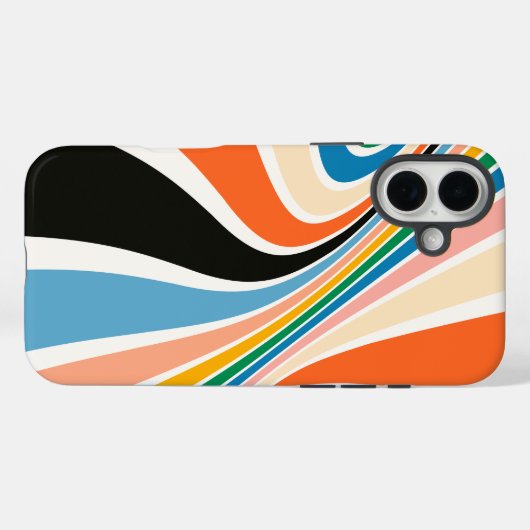 Retro Stripes Abstrait iPhone / coque ipad (Verso (horizontal))