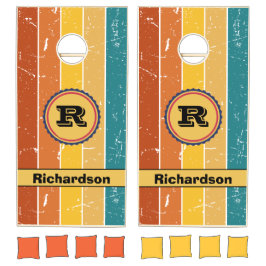 Retro Stripes Bottlecap Huwelijksmonogram