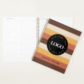 Retro Stripes Custom Business Logo & Text 60s 70s Planner (Display)