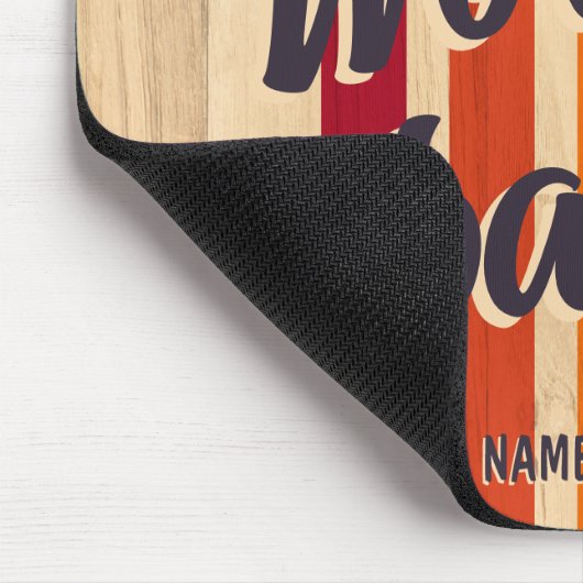 Retro  Stripes Custom Naam Leuk Werk het! Muismat (Hoek)