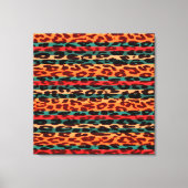 Retro Stripes Dierendruk voor luipaard Canvas Afdruk (Voorkant)
