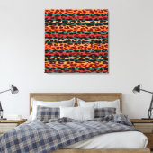 Retro Stripes Dierendruk voor luipaard Canvas Afdruk (Insitu (Slaapkamer))