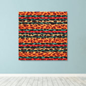 Retro Stripes Dierendruk voor luipaard Canvas Afdruk (Insitu (Houten vloer))