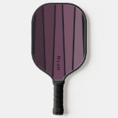 Retro Stripes Donkere Aubergine Kleuren Pickleball Paddle (Achterkant)