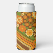 Retro Stripes en Funky Flowers met aangepaste naam (Seltzer Achterkant)