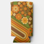 Retro Stripes en Funky Flowers met aangepaste naam (Achterkant)