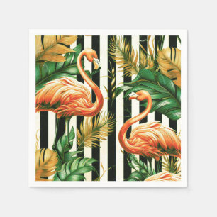 Retro Stripes Flamingo Servet