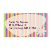 Retro Stripes Fun kleurrijk patroon Etiket (Voorkant)