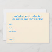 rétro stripes glace patinage invitation (Dos)