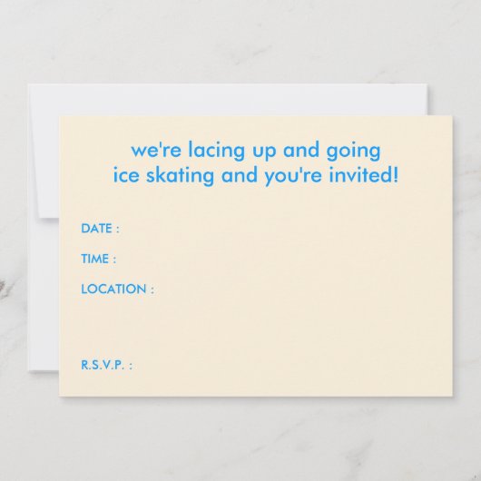 rétro stripes glace patinage invitation (Dos)
