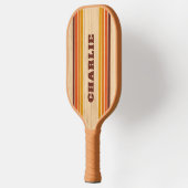 Retro  Stripes Jouw naam Leuk Cool Custom Pickleball Paddle (Links)