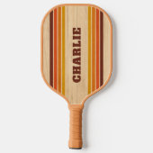 Retro  Stripes Jouw naam Leuk Cool Custom Pickleball Paddle (Achterkant)