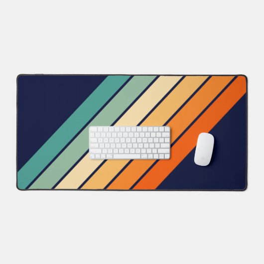 Retro Stripes Kleurrijk Gestreept 70s 80s Ontwerp Bureaumat (Keyboard & Muis)
