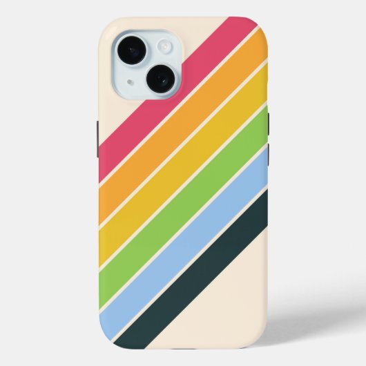 Retro Stripes Kleurrijk Gestreept 70s 80s Ontwerp Case-Mate iPhone Case (Achterkant)