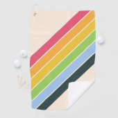 Retro Stripes Kleurrijk Gestreept 70s 80s Ontwerp Golfhanddoek (Insitu)