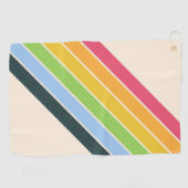 Retro Stripes Kleurrijk Gestreept 70s 80s Ontwerp Golfhanddoek (Horizontaal)