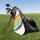 Retro Stripes Kleurrijk Gestreept 70s 80s Ontwerp Golfhanddoek (Groen)