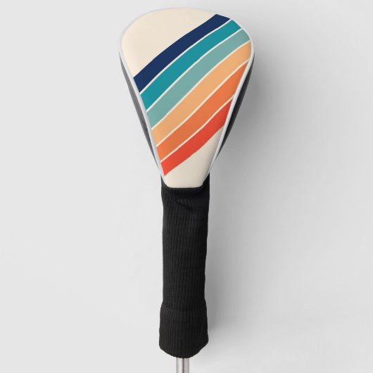 Retro Stripes Kleurrijk Gestreept 70s 80s Ontwerp Golfheadcover (Voorkant)