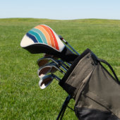 Retro Stripes Kleurrijk Gestreept 70s 80s Ontwerp Golfheadcover (Insitu)