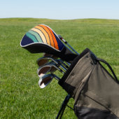 Retro Stripes Kleurrijk Gestreept 70s 80s Ontwerp Golfheadcover (Insitu)