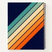 Retro Stripes Kleurrijk Gestreept 70s 80s Ontwerp Notitieboek (Achterkant)