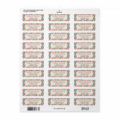 Retro Stripes Merry Xmas Script Retouradres Etiket (Full Sheet)