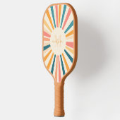 Retro Stripes Monogram Aangepaste naam Pickleball Paddle (Links)