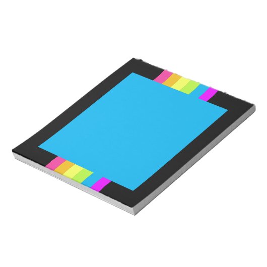 Retro Stripes Notitieblok (zwart en neon) (Gedraaid)